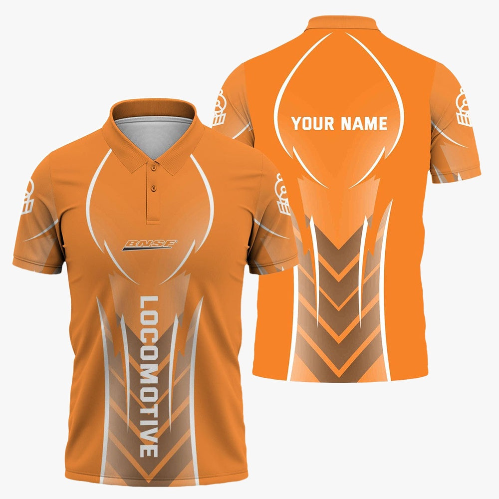 BNSF Railway Polo Shirt, Striking Line Style Train Shirt For Locomotive Lovers