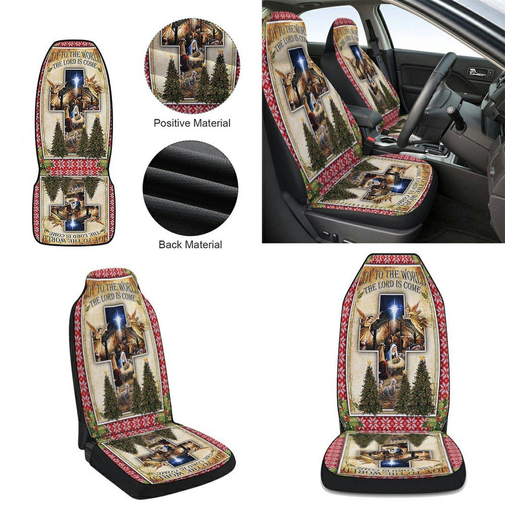 Baby Jesus Christmas Joy To The World The Lord Is Come Cars Seat Cover, Christmas Car Seat Covers, Car Decor Gift
