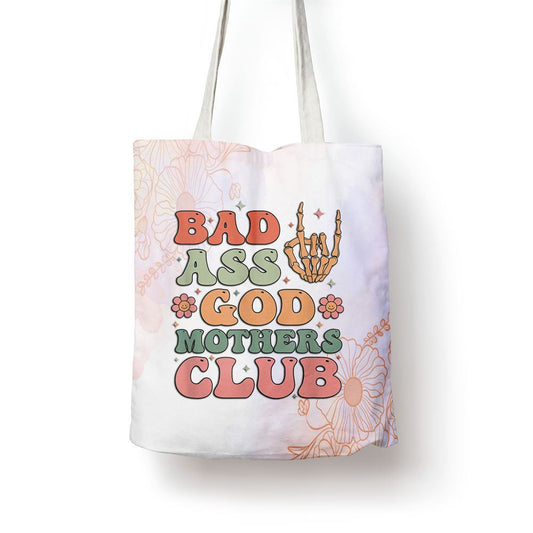 Bad Ass Godmothers Club Funny Mothers Day Tote Bag, Women Tote Bag, Canvas Tote Bag, Printed Tote Bag