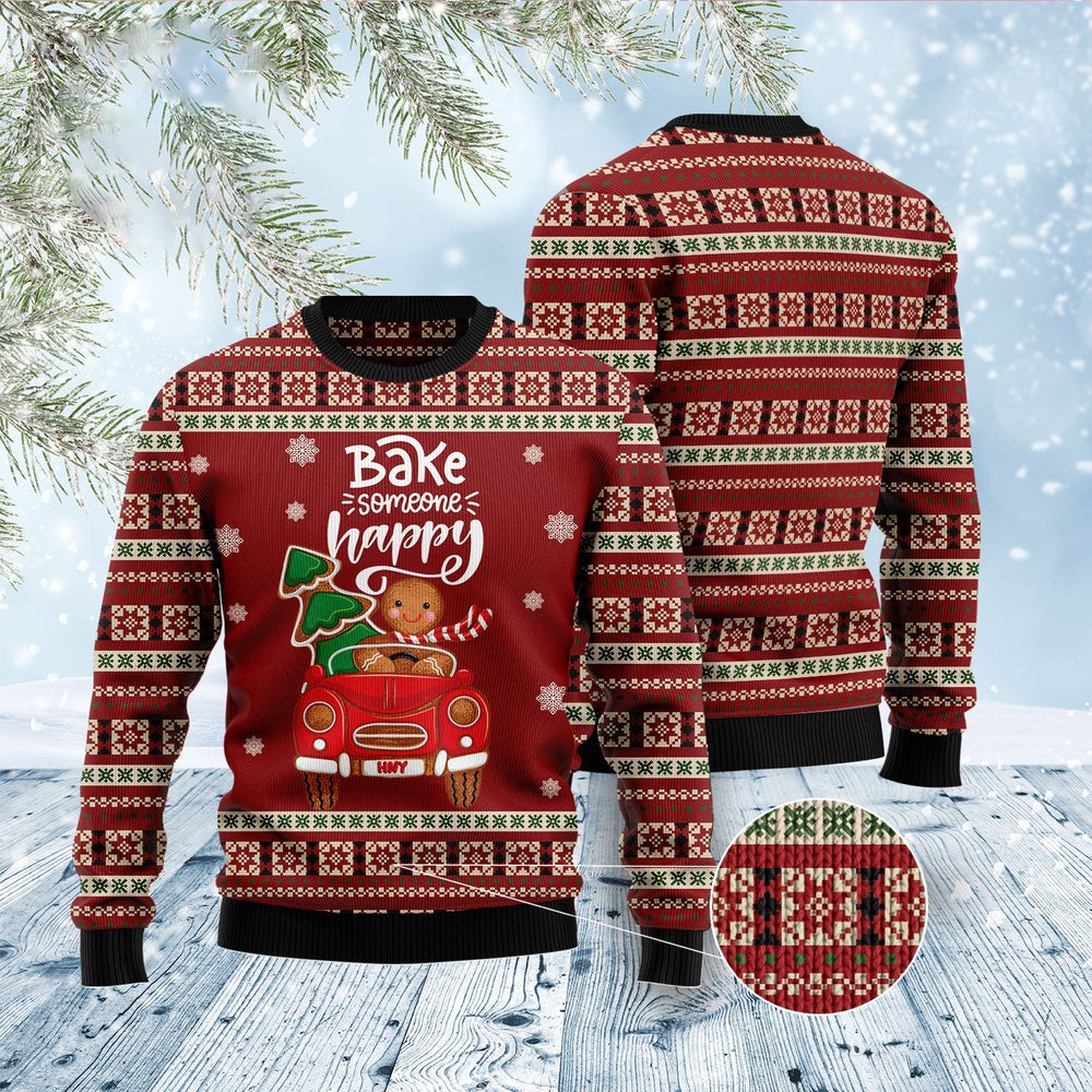 Bake Someone Happy Ugly Christmas Sweater, Funny Xmas Sweater, Sweater Xmas