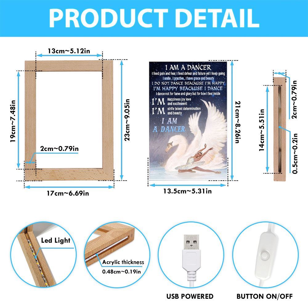 Ballet I Am A Dancer Frame Lamp, Mother's Day Night Light, Best Mom Ever, Gift For Mom