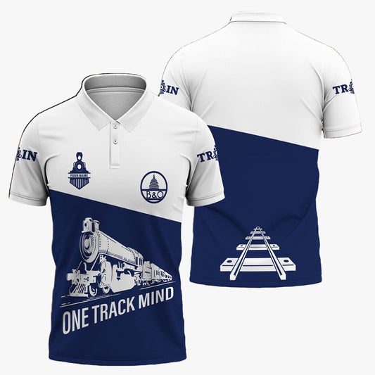 Baltimore and Ohio Railroad Polo Shirt, One Track Mind Unisex Train Shirt Gift Idea For Train Lover