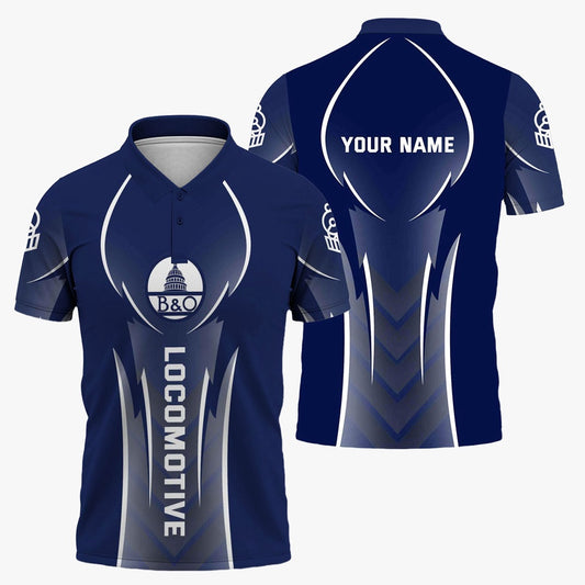 Baltimore and Ohio Railroad Polo Shirt, Striking Line Style BAndO Train Shirt For Locomotive Lovers