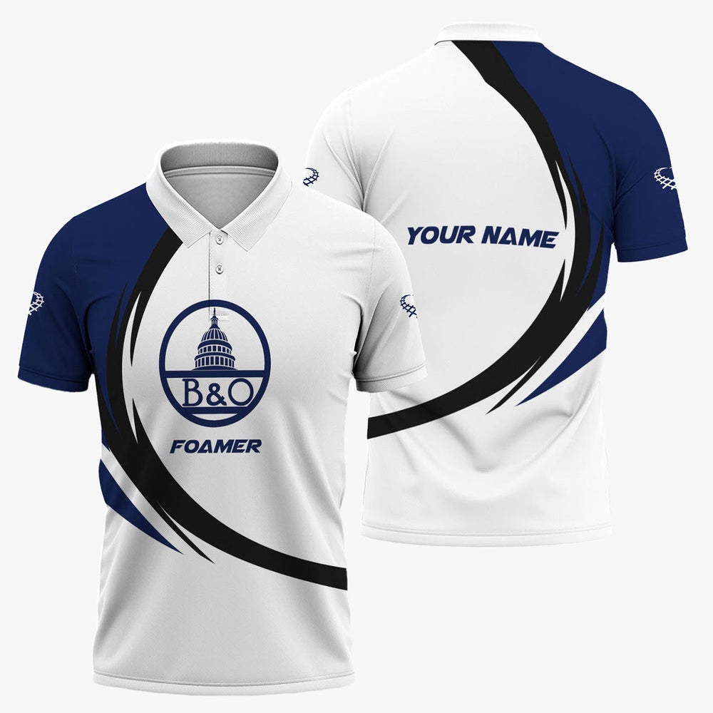 Baltimore and Ohio Railroad Polo Shirt, Unique Graphic Style BAndO Shirt For Train Enthusiasts