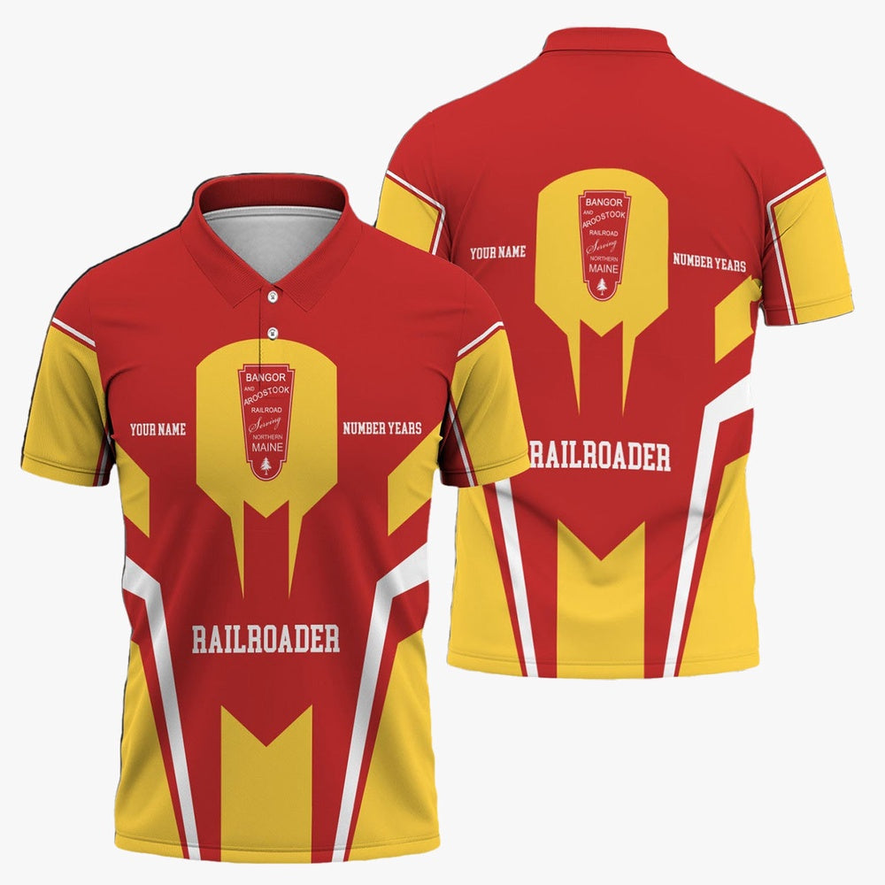 Bangor And Aroostook Railroad Polo Shirt, Custom Year Railroader Shirt Gift Idea For Train Lover