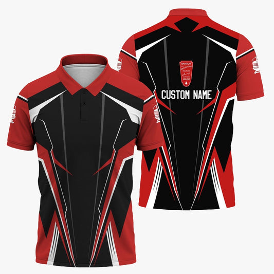 Bangor And Aroostook Railroad Polo Shirt, Lightning Edge Design Train Shirt For Railroad Lovers