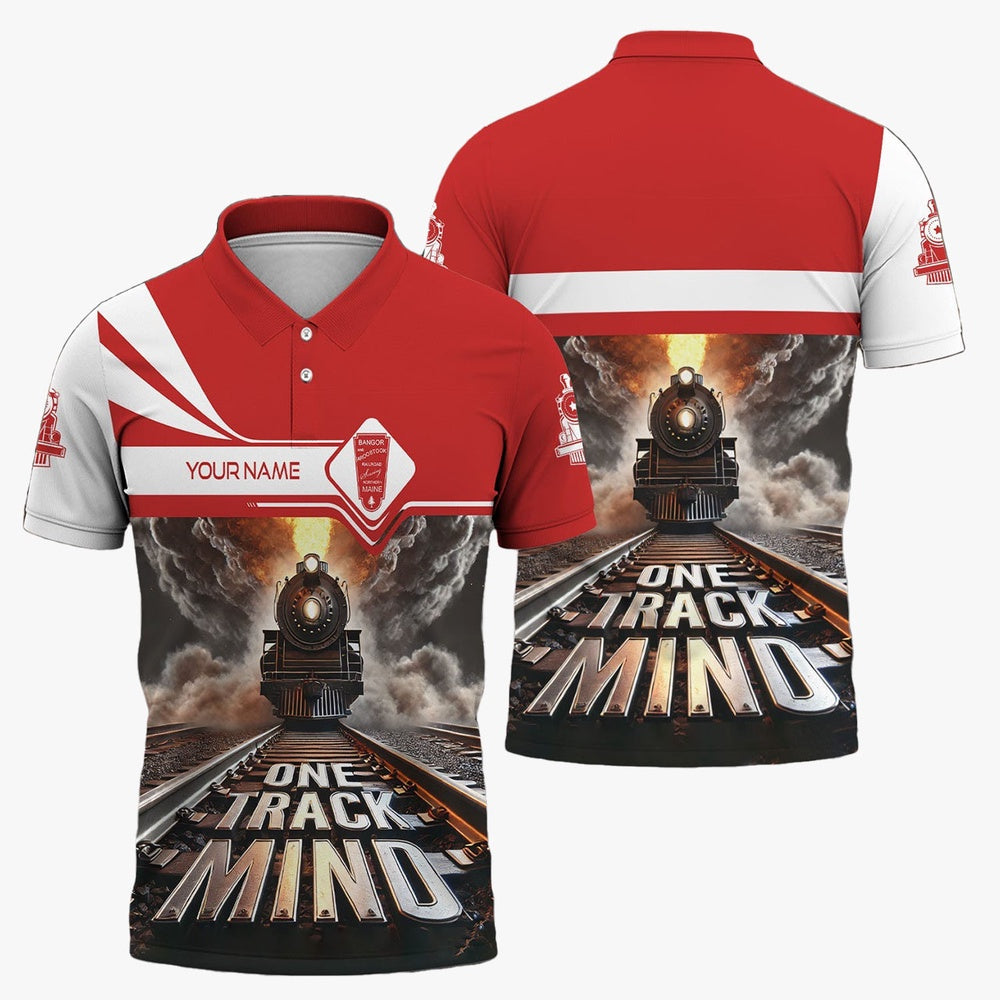 Bangor And Aroostook Railroad Polo Shirt, One Track Mind Train Printed Shirt