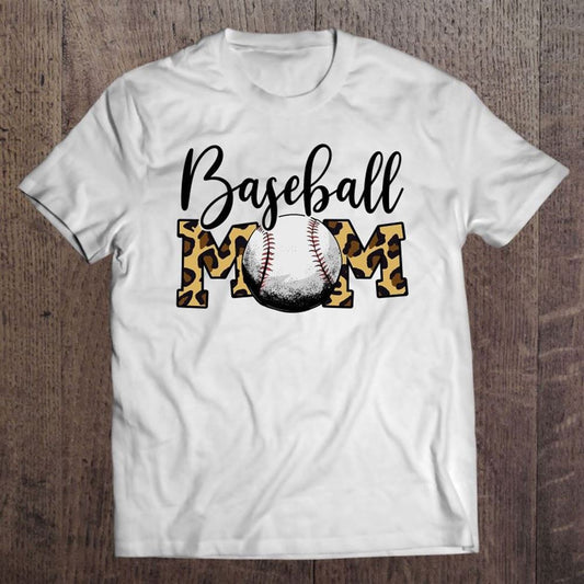 Baseball Ball Mom Leopard Funny Mother's Day Womens T Shirt, Mother's Day Shirt, Gift For Mom, Shirt For Mom
