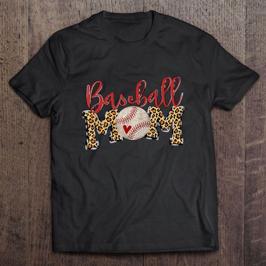 Baseball Mom Sport Player Fan Leopard Print Mother's Day Gift T Shirt, Mother's Day Shirt, Gift For Mom, Shirt For Mom