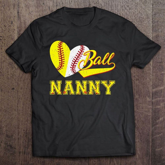 Baseball Softball Ball Heart Nanny Mother's Day T Shirt, Mother's Day Shirt, Gift For Mom, Shirt For Mom