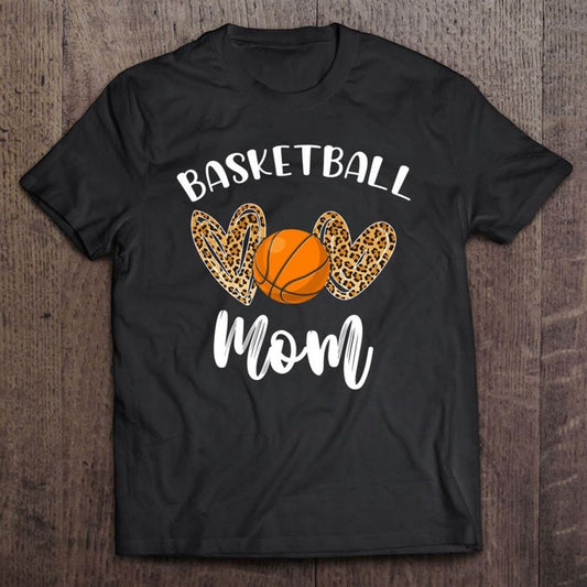 Basketball Mommy Leopard Cheetah Heart Mom Funny Mother's Day T Shirt, Mother's Day Shirt, Gift For Mom, Shirt For Mom