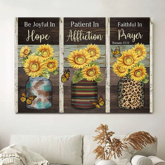 Be Joyful In Hope Patient In Affliction Romans 1212 Ver 02 Canvas Wall Art - Christian Wall Decor