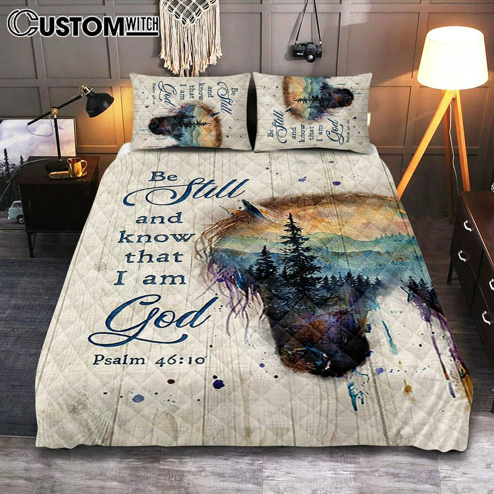 Be Still And Know That I Am God Dream Horse Quilt Bedding Set Art