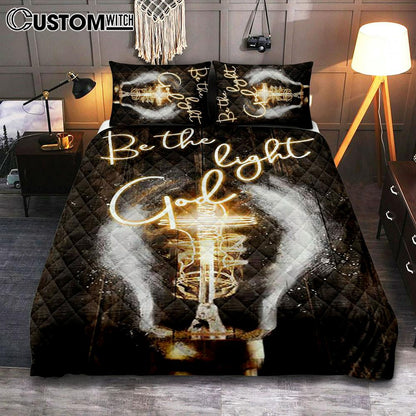 Be The Light God Light Bulb Jesus Quilt Bedding Set Art