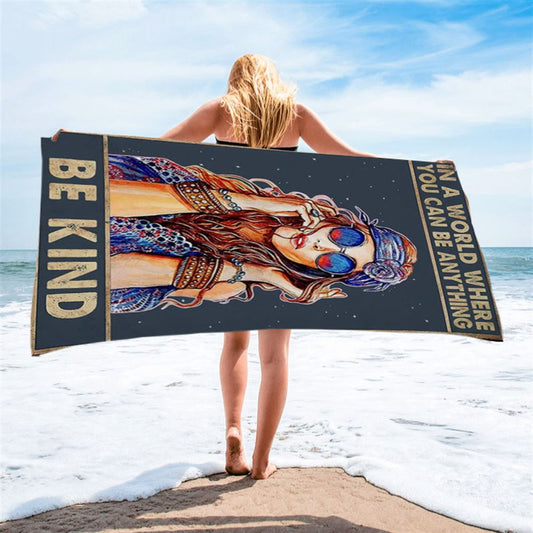 Be Kind Beach Towel - Boho Beach Towel - Hippie Room Decor - Bohemian Beach Towel
