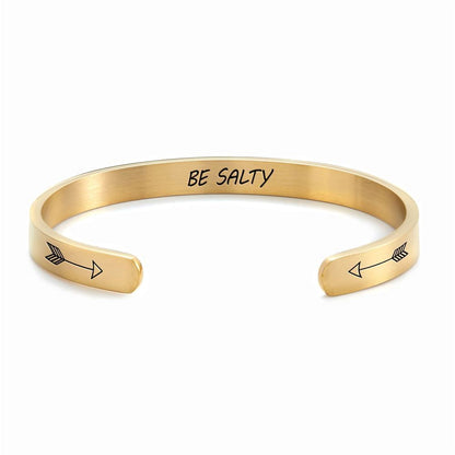Be Salty Personalized Cuff Bracelet, Christian Bracelet For Women, Bible Verse Bracelet, Christian Jewelry
