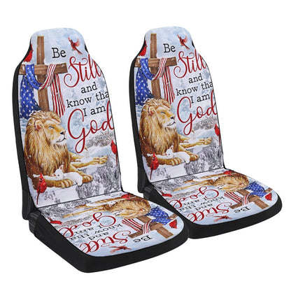 Be Still And Know That I Am God Lion of Judah Christmas Cars Seat Cover, Christmas Car Seat Covers, Car Decor Gift