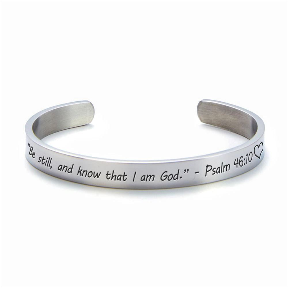 Be Still And Know that I Am God Personalized Cuff Bracelet, Christian Bracelet For Women, Bible Verse Bracelet, Christian Jewelry