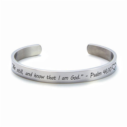 Be Still And Know that I Am God Personalized Cuff Bracelet, Christian Bracelet For Women, Bible Verse Bracelet, Christian Jewelry
