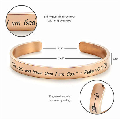 Be Still And Know that I Am God Personalized Cuff Bracelet, Christian Bracelet For Women, Bible Verse Bracelet, Christian Jewelry