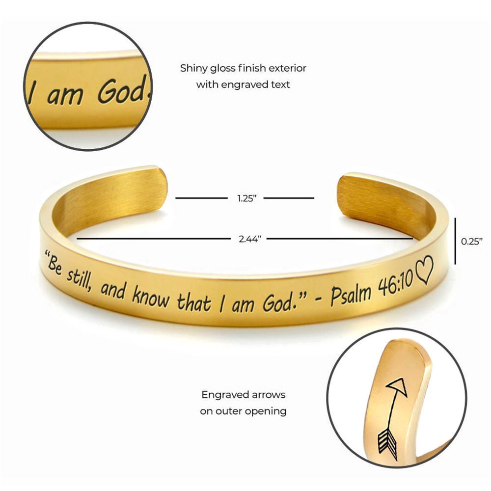 Be Still And Know that I Am God Personalized Cuff Bracelet, Christian Bracelet For Women, Bible Verse Bracelet, Christian Jewelry