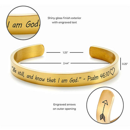 Be Still And Know that I Am God Personalized Cuff Bracelet, Christian Bracelet For Women, Bible Verse Bracelet, Christian Jewelry