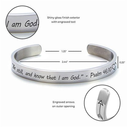 Be Still And Know that I Am God Personalized Cuff Bracelet, Christian Bracelet For Women, Bible Verse Bracelet, Christian Jewelry