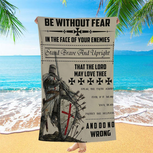Be Without Fear Warrior Beach Towel - Christian Wall Beach Towel - Religious Beach Towel