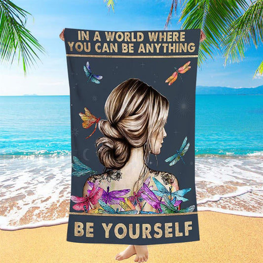 Be Yourself Beach Towel Decor - Encouragement Gifts For Women, Teens, Girls