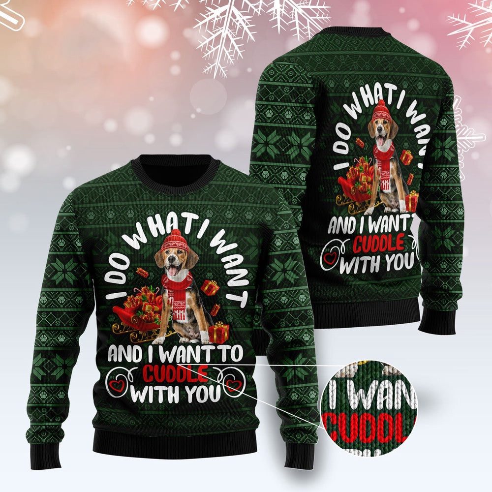 Beagle I Want Ugly Christmas Sweater, Funny Xmas Sweater, Sweater Xmas