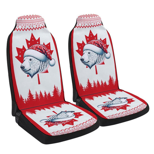 Bear Christmas Canadian Cars Seat Cover, Christmas Car Seat Covers, Car Decor Gift