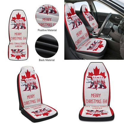 Bear Christmas Canadian Cars Seat Cover, Christmas Car Seat Covers, Car Decor Gift