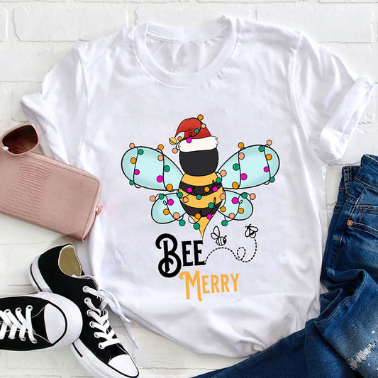Bee Merry T Shirt, Merry T Shirt, Unisex Christmas Shirts