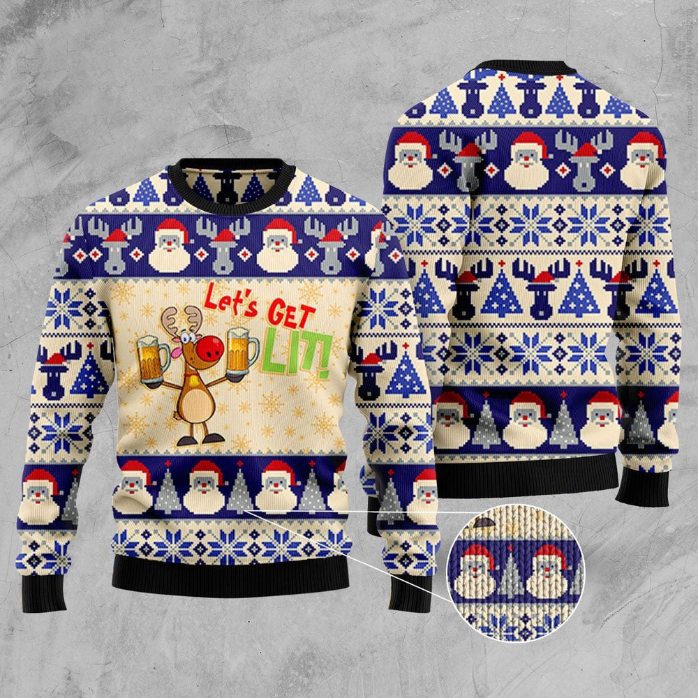 Beer Ugly Christmas Sweater, Funny Xmas Sweater, Sweater Xmas