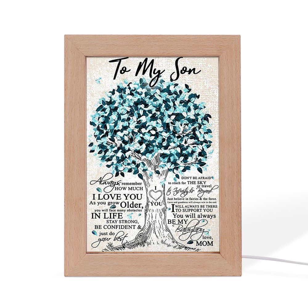 Beloved Tree To My Son Always Remember How Much I Love You Frame Lamp, Mother's Day Night Light, Best Mom Ever, Gift For Mom