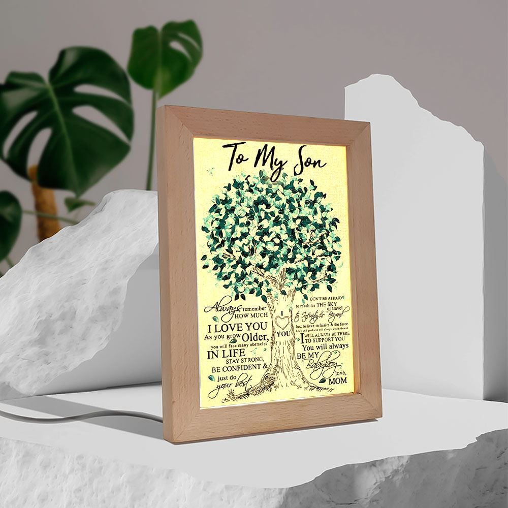 Beloved Tree To My Son Always Remember How Much I Love You Frame Lamp, Mother's Day Night Light, Best Mom Ever, Gift For Mom