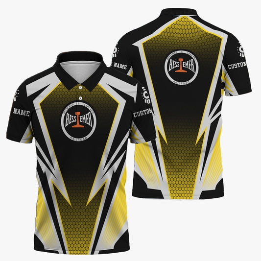 Bessemer And Lake Erie Railroad Polo Shirt, Lightning Graphic Style Shirt Gift Idea For Train Lover