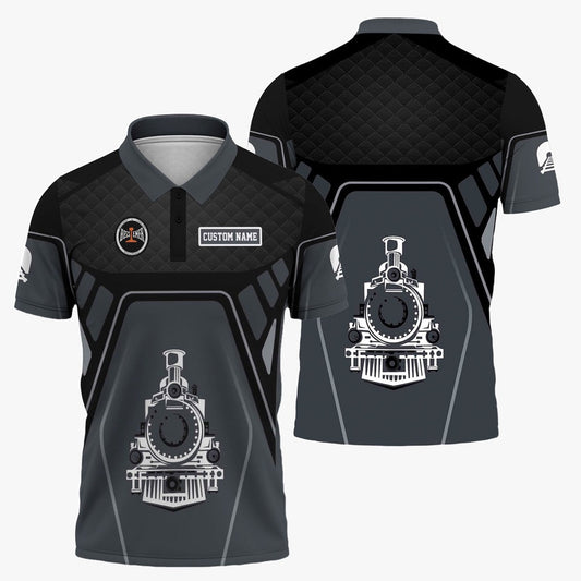 Bessemer And Lake Erie Railroad Polo Shirt, Steam Locomotive Engine Graphic Train Polo Shirt