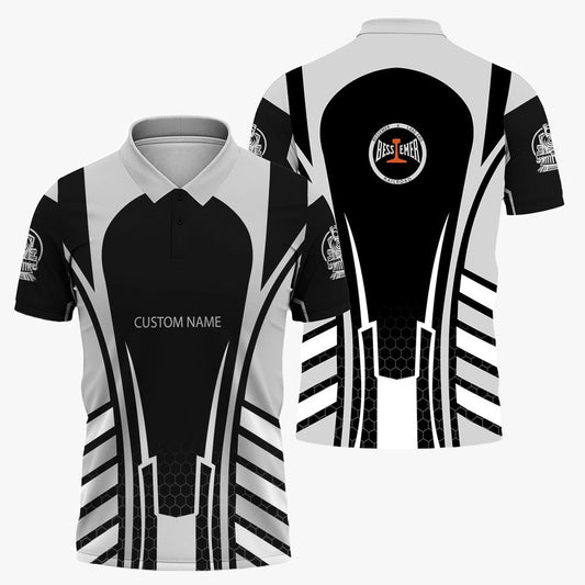 Bessemer And Lake Erie Railroad Polo Shirt, Striped Railroad Style Train Polo Shirt