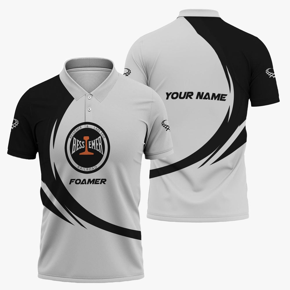 Bessemer And Lake Erie Railroad Polo Shirt, Unique Graphic Style Shirt For Train Enthusiasts