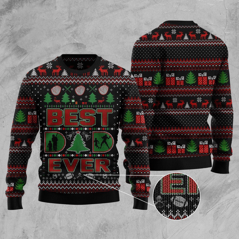 Best Dad Ever Ugly Christmas Sweater, Funny Xmas Sweater, Sweater Xmas