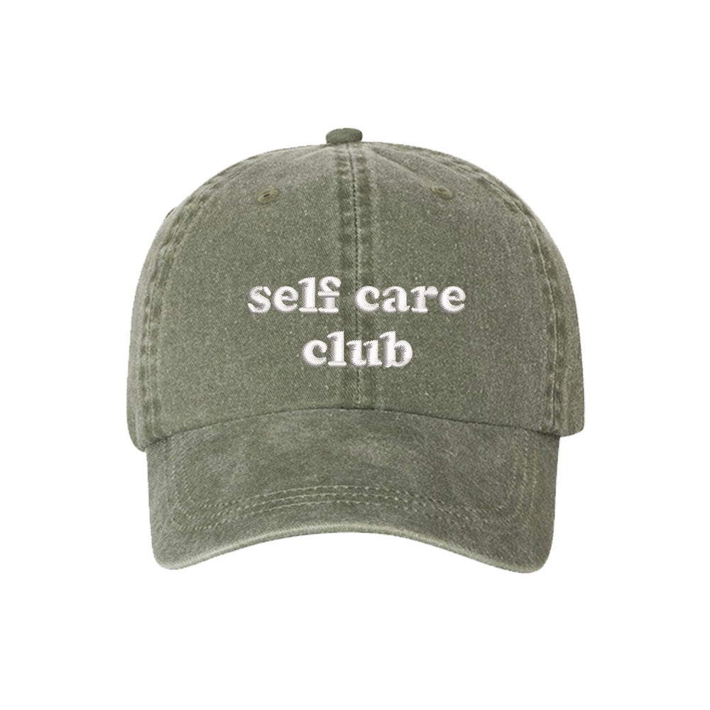 Best Embroidered Hat, International Women Day Hats Self Care Club Washed Baseball Cap, Custom Embroidered Had, Embroidered Christmas Gifts