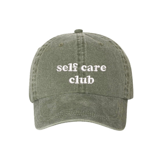Best Embroidered Hat, International Women Day Hats Self Care Club Washed Baseball Cap, Custom Embroidered Had, Embroidered Christmas Gifts