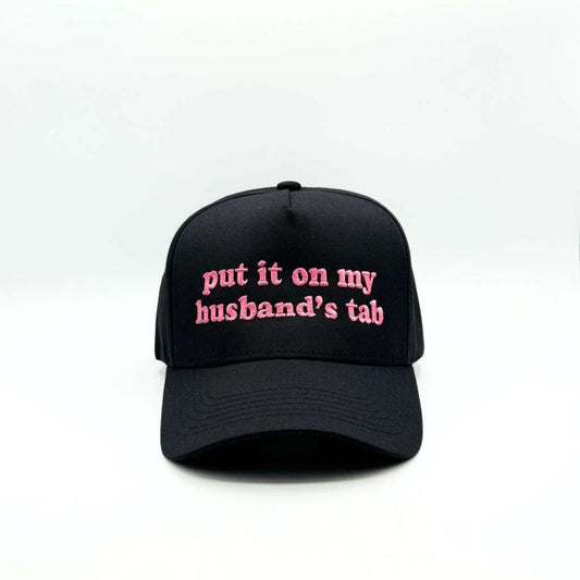 Best Embroidered Hat, Put It On My Husband'S Tab 5 Panel Solid Color Baseball Hat, Custom Embroidered Had, Embroidered Christmas Gifts