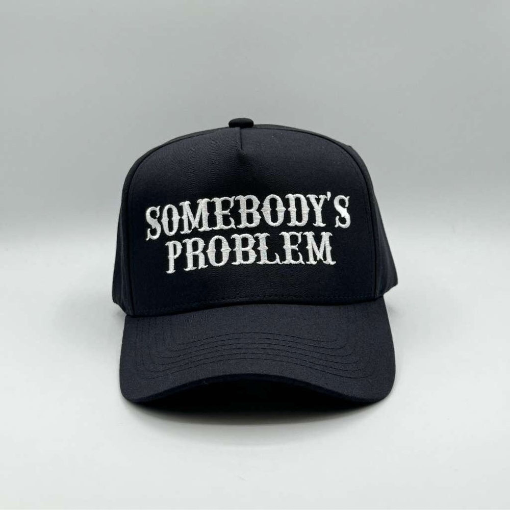 Best Embroidered Hat, Somebody'S Problem Solid Color 5 Panel Baseball Hat, Custom Embroidered Had, Embroidered Christmas Gifts