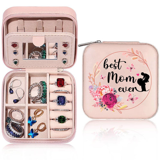 Best Mom Ever Travel Jewelry Box, Gift For Mother's Day, Mother's Day Jewelry Case, Gift For Her