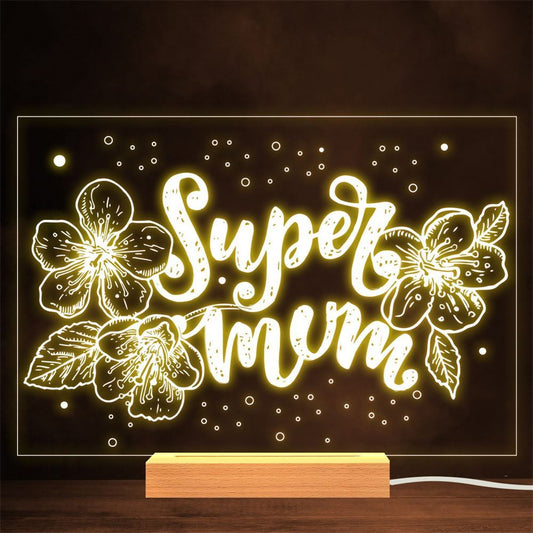 Best Mother Ever Hand Lettering Gift Lamp Night Light, Mother's Day Night Lights For Bedroom