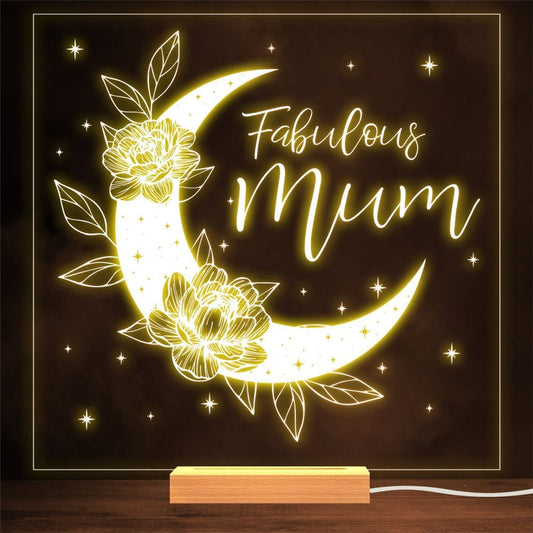 Best Mum Ever Round Mother's Day Gift Warm Lamp Night Light, Mother's Day Night Lights For Bedroom