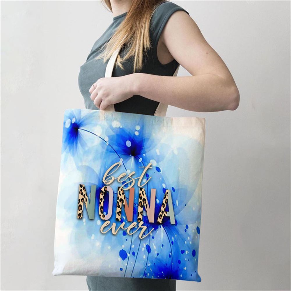 Best Nonna Ever Gifts Leopard Print Mothers Day Tote Bag, Women Tote Bag, Canvas Tote Bag, Printed Tote Bag