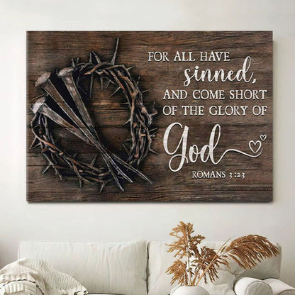 Bible Verse Wall Art For All Have Sinned Kjv Romans 323 Canvas Print - Christian Wall Decor